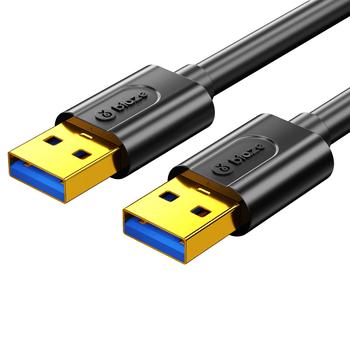 毕亚兹  高速USB3.0数据线公对公 4米 双头移动硬盘盒高速传输数据线 笔记本散热器车载MP3连接线