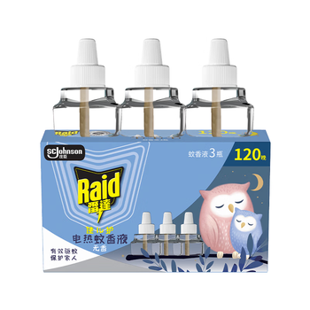 雷达（Raid）佳儿护电蚊香液 120晚3瓶替换装无加热器 无香型 驱蚊用品蚊香