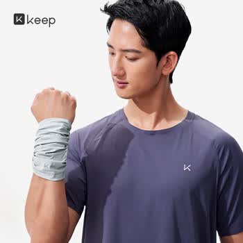Keep擦汗手腕巾 跑步羽毛球毛巾护腕运动健身房装备吸湿导汗透气 灰
