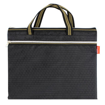 信发 TRNFA TN-2006（黑色）商务A4球纹双层拉边袋/拉链袋/办公文件包/手拎收纳袋/手提公文包资料袋