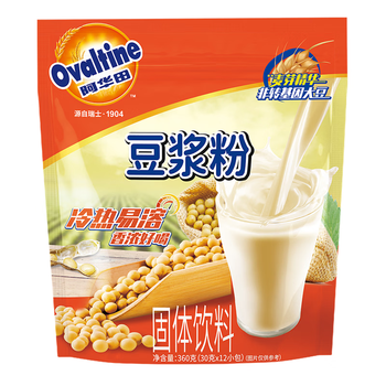 阿华田（Ovaltine）原味豆浆粉随身装360g（30g*12包）早餐非转基因大豆冷泡不结块