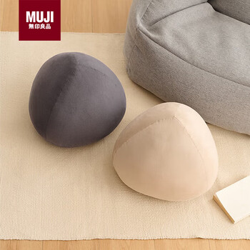MUJI可当成腰垫使用的柔软靠垫 抱枕 腰托腰靠 炭灰色 35*35*35cm