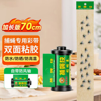 巨奇正金粘蝇彩带粘蝇板粘蝇条贴纸粘蝇子卷灭蝇药苍蝇纸苍蝇贴10个装