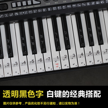 88键61键54键 透明钢琴键盘贴纸 电子琴琴贴五线谱简谱音符键位贴 61