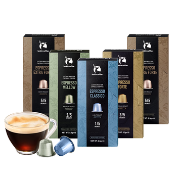 瑞幸咖啡法国浓缩胶囊咖啡粉美式黑咖5盒共5.3g*50颗适配nespresso胶囊机