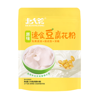 北大荒原味速食豆腐花256g低甜高蛋白健康早餐小包装冲饮免煮