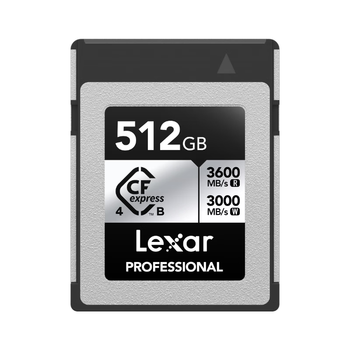 雷克沙(Lexar)512GB CFexpress Type B存储卡 读3600MB/s 适配富士佳能尼康 8K流畅录制 4.0高速接口 (SILVER)