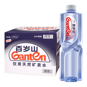 景田 百岁山 饮用天然矿泉水1.5L*12瓶 整箱装 大瓶家庭健康饮用水