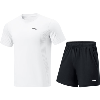 李宁（LI-NING）乒乓球服短袖羽毛球服国家队比赛运动服速干套装男女两件装 M 