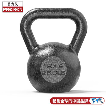 PROIRON普力艾 铸铁壶铃男士提壶哑铃壶健身壶铃深蹲练臀器械壶铃球 12KG