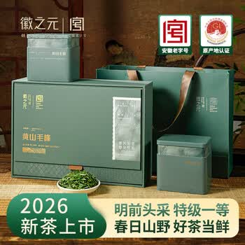 徽之元黄山毛峰2026年新茶明前头采特级一等高山绿茶茶叶春茶礼盒装250g