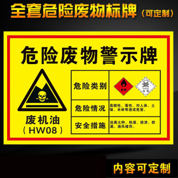 废机油废活性炭废油漆危险废物警示牌废机油桶安全标识牌标志牌警告