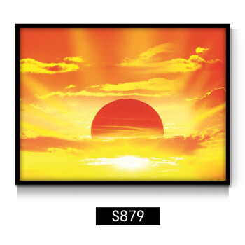 太阳图案的装饰画风水日出餐厅里墙上客厅现代简约沙发背景墙挂画s879