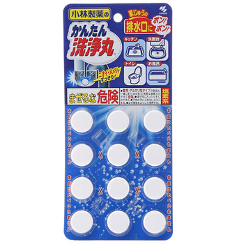 小林制药（KOBAYASHI）日本进口下水道地漏去污垢除异味堵塞管道疏通剂排水管清道夫常规装12粒