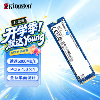 金士顿(Kingston)1TB SSD固态硬盘 M.2(NVMe PCIe 4.0×4) NV3系列 读速6000MB/s AI 电脑配件