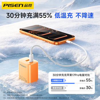 品胜[3C]PD30W氮化镓充电器苹果17promax充电头双口快充多口通用iphoneAir/16/15华为小米安卓手机iPad