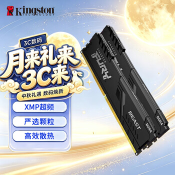 金士顿（Kingston）FURY 32GB(16G×2)套装 DDR4 3600 台式机内存条 Beast野兽系列 骇客神条