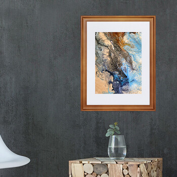 得印实木相框 巴洛克16寸胡桃色相框 拼图海报画框装裱 影楼婚纱儿童照相框画框照片墙组合相框9350