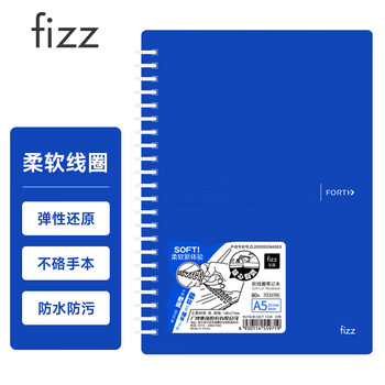 飞兹(fizz)不铬手A5软线圈本PP面笔记本文具记事本硬面抄笔记本横线日记本80页 深蓝 fz33705伴手礼