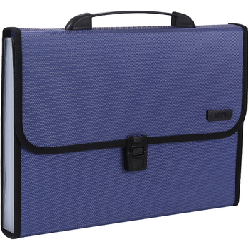 晨光(M&G)文具A4/12格蓝色文件包 办公手提资料包风琴包 学生试卷分类收纳包 单个装AWT90959