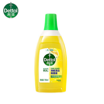 滴露 地板清洁除菌液 柠檬清新750ml 瓷砖木地板地砖扫地机器人洗地机