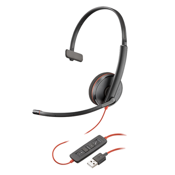 缤特力惠普Blackwire C3210 单耳话务耳机头戴式 USB-C/A双接口 电脑直连带线控