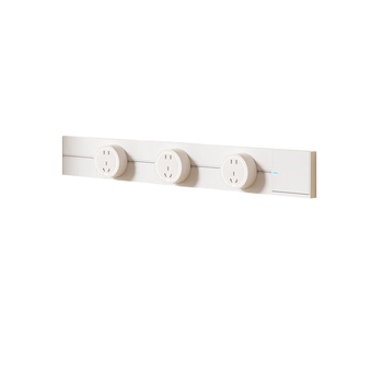 奥克斯明装轨道插座 导轨插座带开关滑动轨道免打孔可移动插座壁挂式适用小米 50厘米轨道+3个五孔白色