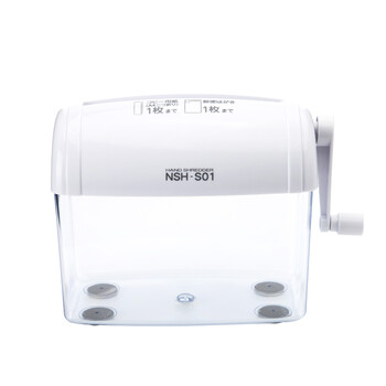 仲林（Nakabayashi）桌面手摇式碎纸机小型粉碎机办公家用迷你碎纸机快速粉碎作业文件 白色 NSH-S01WH