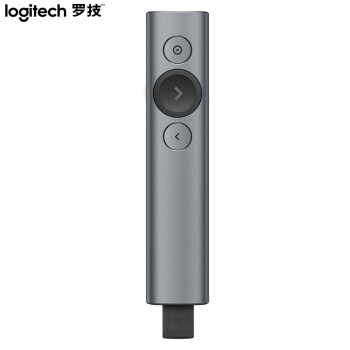 罗技（Logitech）Spotlight 无线演投影笔 远程视频会议翻页笔 非激光笔 放大聚焦液晶屏可显（灰色）