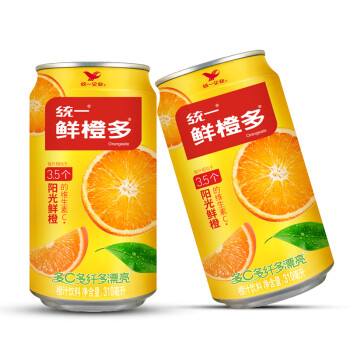 统·一冰红茶鲜橙多绿茶金桔青梅310ml*7罐12罐24罐装整箱听装饮料
