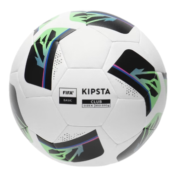 迪卡侬F500足球4号白绿儿童成人通用耐磨日常训练用球FIFA认证-4788490