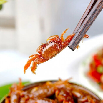 香辣蟹油炸小螃蟹山东特产香酥蟹麻辣蟹小海鲜即食下酒菜现炸现卖香辣
