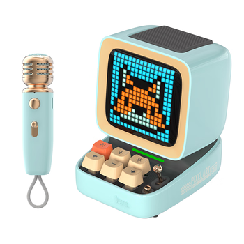 Divoom点音像素蓝牙音箱话筒音响一体麦克风K歌神器便携式卡拉ok迷你唱歌歌词小音箱男女生生日礼物