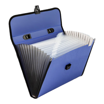 得力（deli）13格A4手提文件包/风琴包/文件夹/资料夹 多层时尚手提会议事务包 办公学习蓝色