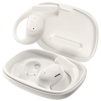 倍思Eli 1i fit 蓝牙耳机挂耳式开放式不入耳气传导运动通话适用于苹果华为手机 白