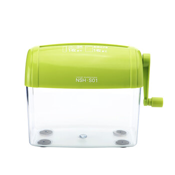 仲林（Nakabayashi）桌面手摇碎纸机小型粉碎机办公家用迷你碎纸机快速粉碎作业文件 绿色 NSH-S01GN