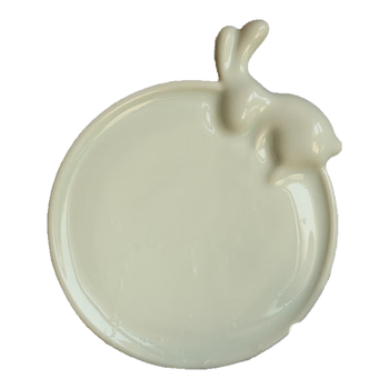 一海堂 文化  文房四宝 书法绘画国画工具一物多用墨汁调色盘砚台笔搁笔洗镇尺景德镇陶瓷 月兔调色盘