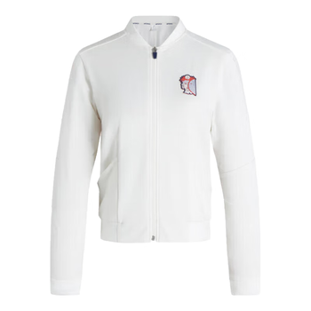 迪卡侬儿童网球夹克户外跑步黑白外套秋冬保暖男童运动外套米白4330934