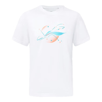 李宁乒乓球服短袖T恤透气夏季运动男女同款文化衫羽毛球服 白色 2XL 