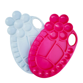 【全网低价】芬尚 儿童彩色颜料盘 幼儿园美术绘画调色盘可装水粉水彩颜料 红白24*14.5cm（两个装）