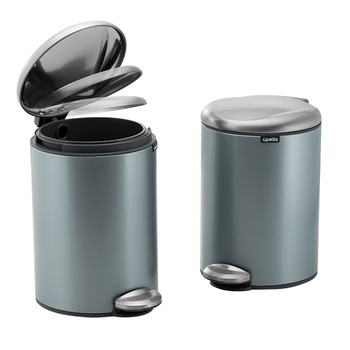 优百纳（UPELLA）脚踏垃圾桶5升不锈钢带盖卫生间卧室垃圾筒客厅小号缓降百慕绿
