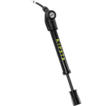 迪卡侬便携双向打气筒自带气针气压计适用球类篮球足球KIPT黑色-2080885