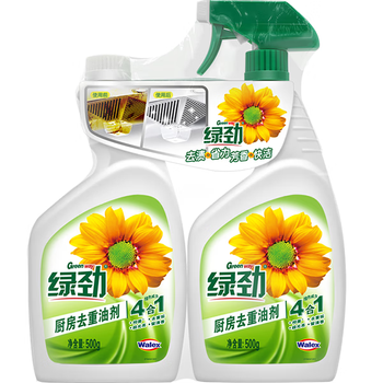 绿劲厨房去重油剂500g+补充装500g去油污油烟机厨房油污清洁剂油污净