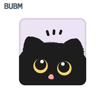 BUBM 鼠标垫小号加厚卡通可爱办公室桌垫防滑耐用鼠标垫 笔记本电脑家用便携图案软垫 小黑猫