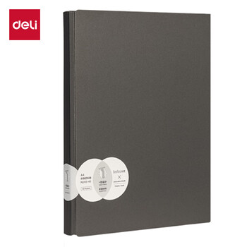 得力（deli）A4/40页资料册 质感合同档案文件夹奖状收集册孕检产检报告收纳册乐谱册办公用品PQ103-40 黑色