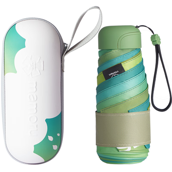 葵防紫外线遮阳伞 六折黑胶防晒伞 便携迷你胶囊太阳伞夏夜16cm