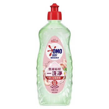 奥妙（OMO）洗洁精【热销实惠】酵素餐具净白桃洋甘菊香型500G 强力去重油污