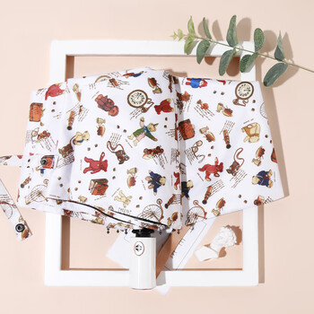 C'mon 全自动晴雨伞三折防晒遮阳伞太阳伞女防紫外线 泰迪熊自动伞