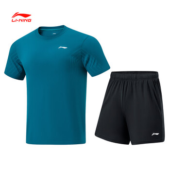 李宁（LI-NING）李宁乒乓球羽毛球服夏季训练赛比赛运动速干套装透气吸湿