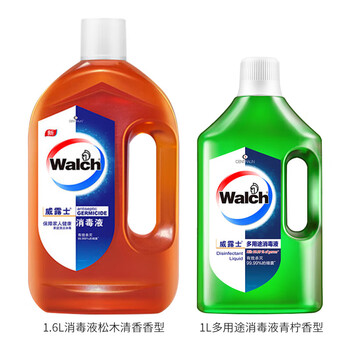 威露士消毒液1.6L松木清香+1L多用途青柠味消毒液/组合装